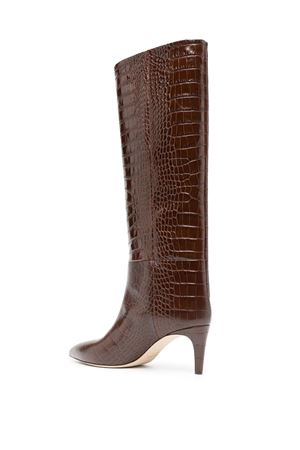 Brown leather croc-effect stiletto boots PARIS TEXAS | PX503XCOCOCIOCCOLATO